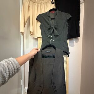 Girona Elegant Brown skirt and blazer set + 3 matching blouses